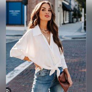 Tie front button down blouse from VICI
